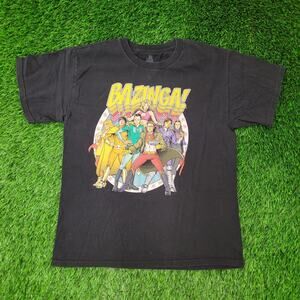 The-Big-Bang Theory Bazinga Comic Shirt M/L 21x26 Crop Black
